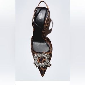 Zara Embellished Leopard Slingback